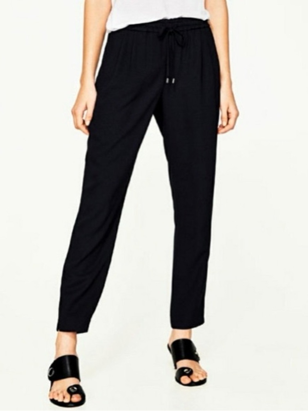 2/$30 -Zara Pajama Style High Waist Drawstring Tapered Leg Trouser Women’s Small
